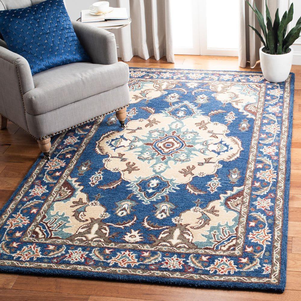 Antiquity AT520 Hand Tufted Area Rug - Blue/Ivory - 3'x5' - Safavieh.