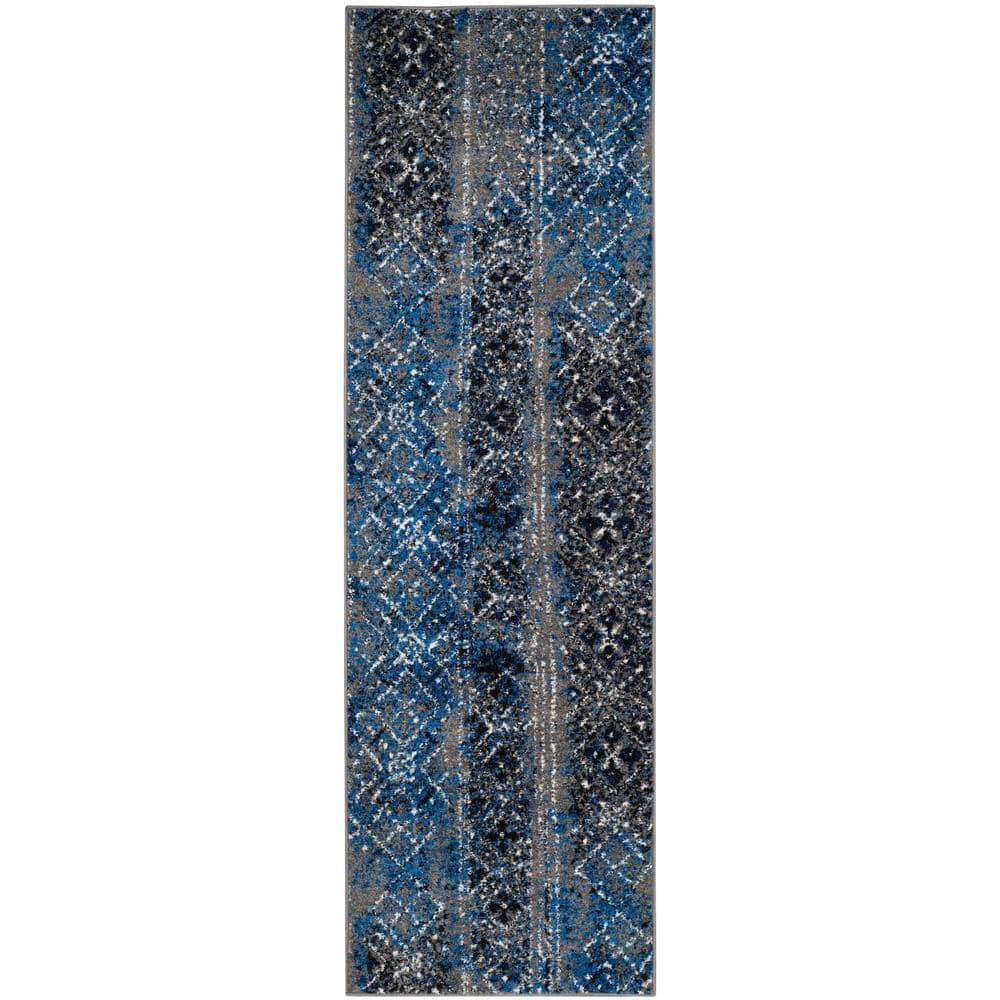 Adirondack ADR111 Machine Made Indoor Runner - Silver/Multi - 2'-6"x10' - Safavieh