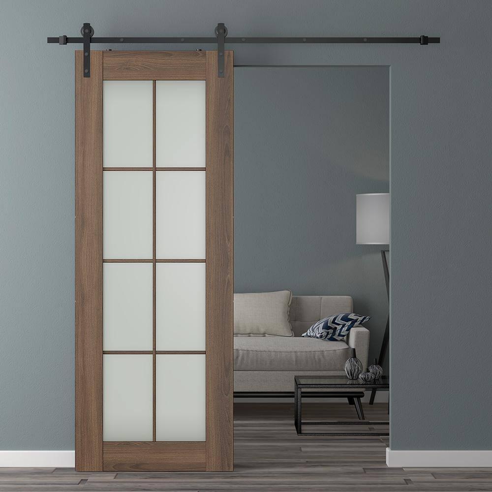 Belldinni Avon 8 Lite Solid + Manufactured Wood Paneled Barn Door