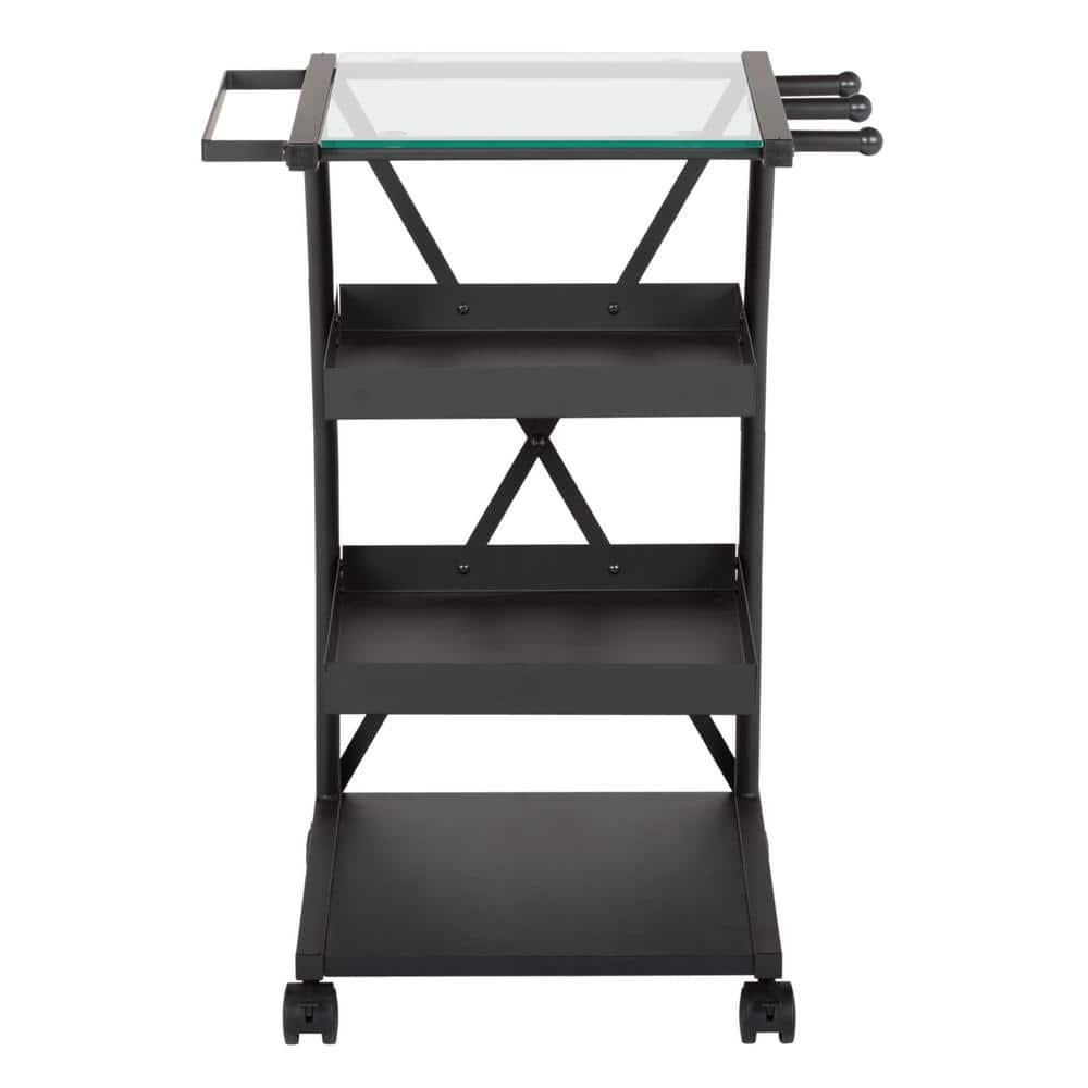 Studio Designs Triflex Metal 4-Tier Organizer Cart, Black