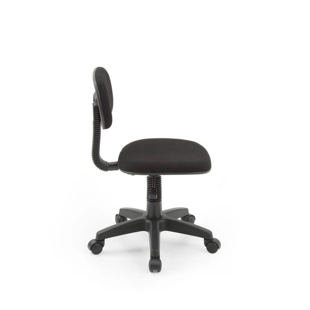 Kids Armless, Adjustable, Swiveling Desk Chair - Black