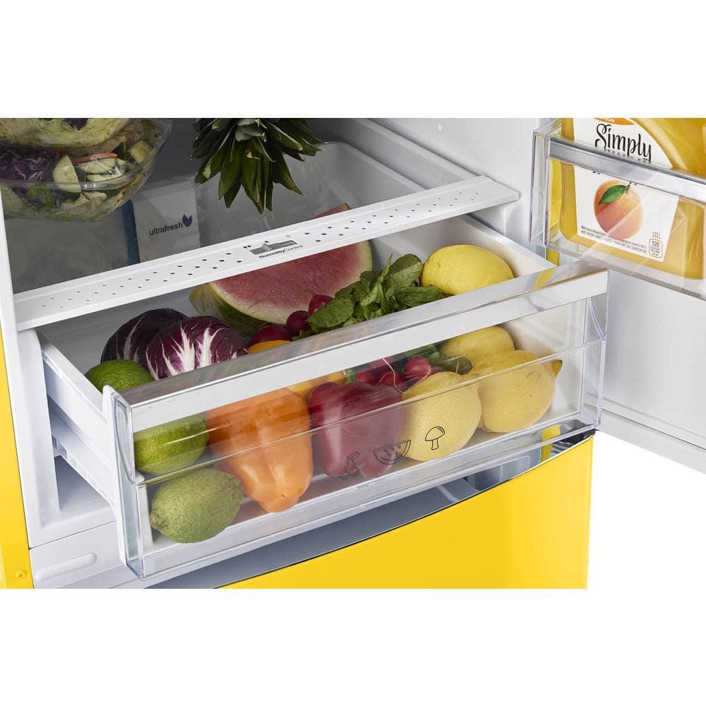 Unique Appliances Classic Retro 24 In 12 Cu.ft Bottom Mount Fridge Auto Defrost, Energy Star Certified, Counter Depth UGP-340L Y AC