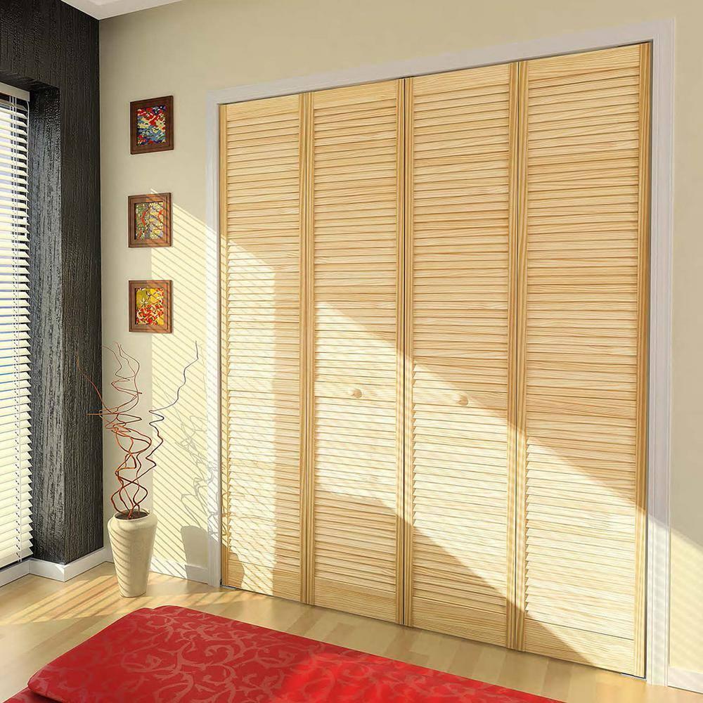 Kimberly Bay Bi-fold Traditional Louver-Louver Unfinished 80 x 28