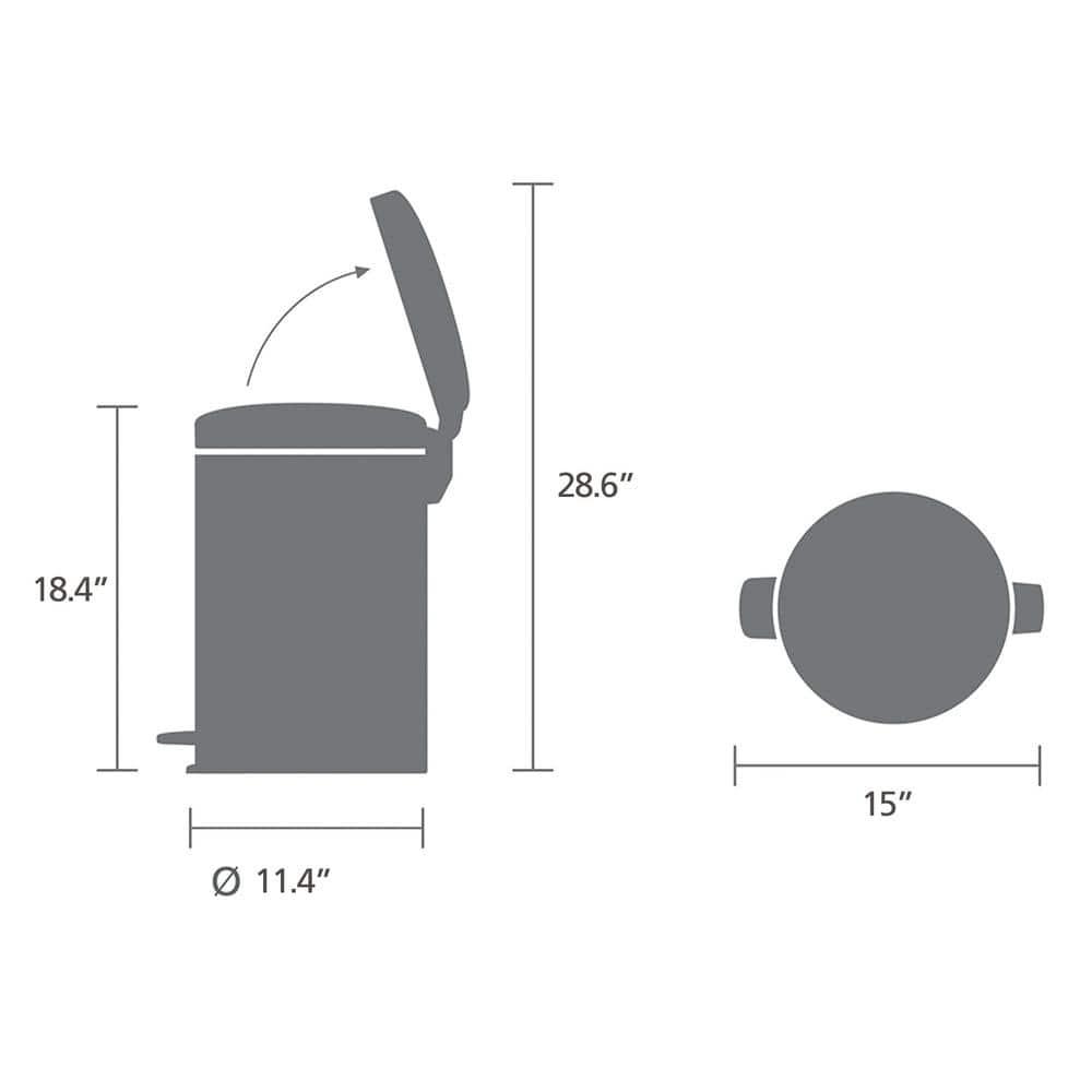 Brabantia Newicon Step On Trash Can, 5.3 Gallon (20 Liter)