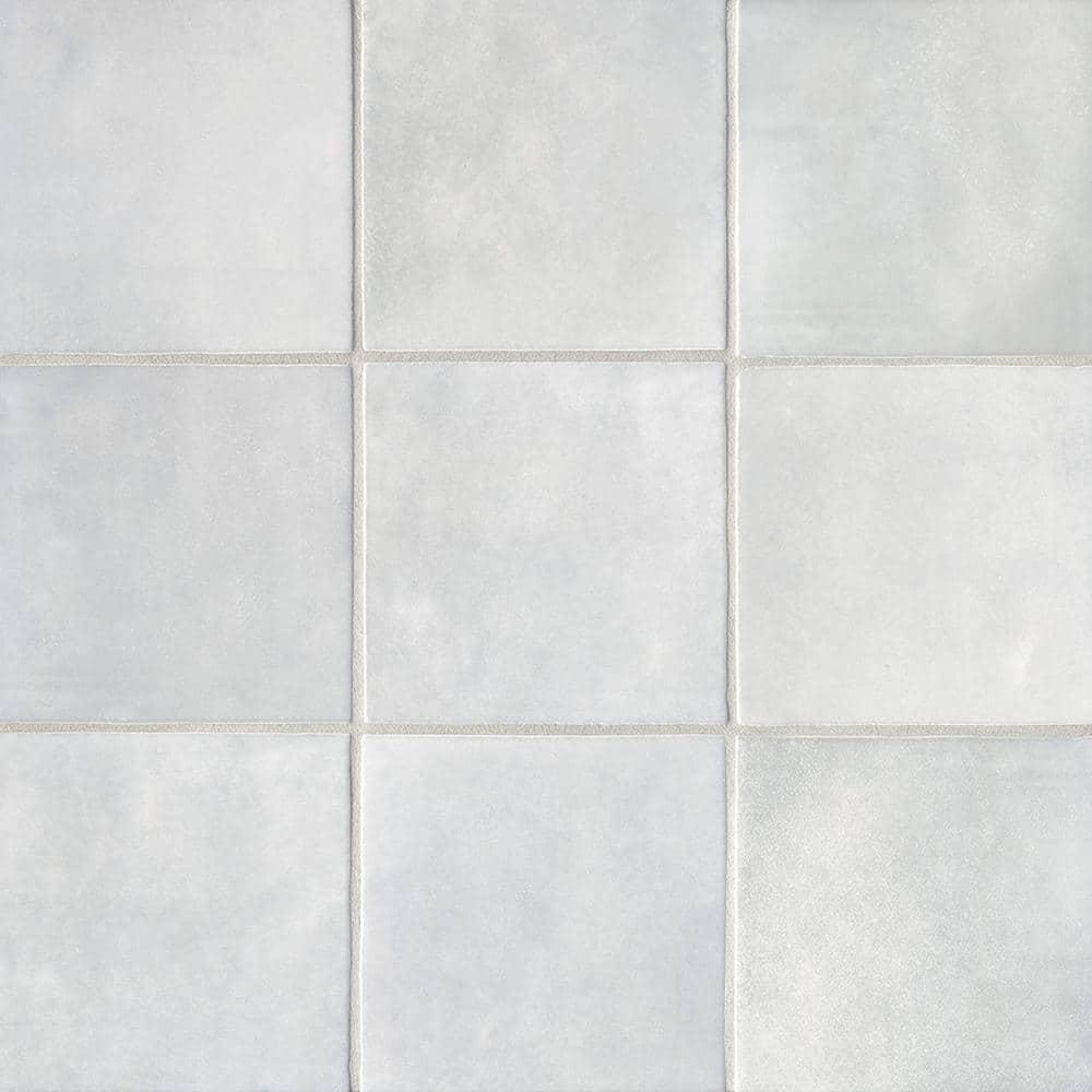 Bedrosians Cloe Square Gloss Ceramic Tile 5 x 5, Grey (10.83 sq. ft./Case)