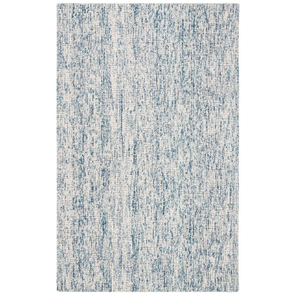 Abstract ABT473 Hand Tufted Area Rug - Ivory/Navy - 4' X 6' - Safavieh.