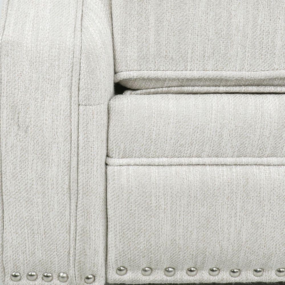 Noble House Torrens Fabric Tufted Recliner, Beige and Dark Brown