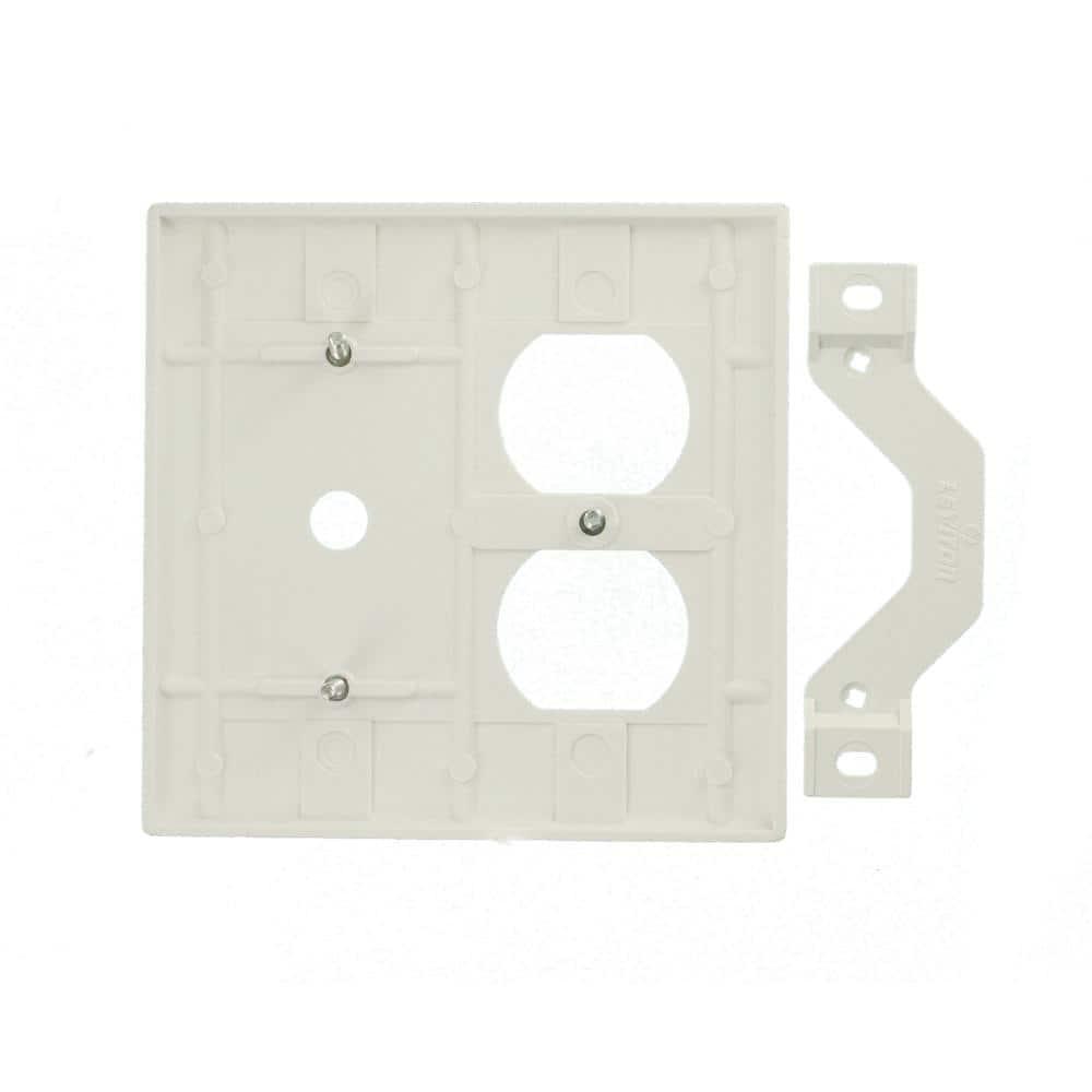 Leviton 88078 Wallplate 2-Gang 1-Duplex 1-Cable .406 Standard Size Plastic - White