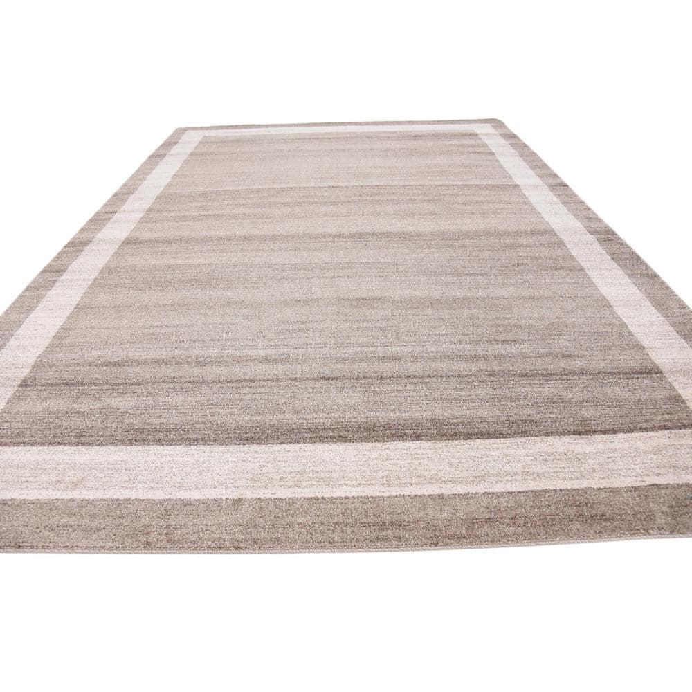 Unique Loom Del Mar Collection Area Rug - Maria (9' x 12' Rectangle Light Brown/Ivory)
