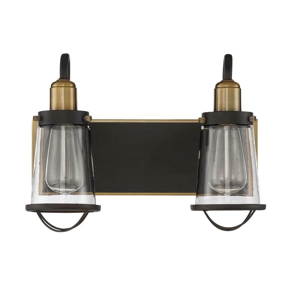 Savoy House Lansing 2 - Light Vanity in  English Bronze/Warm Brass