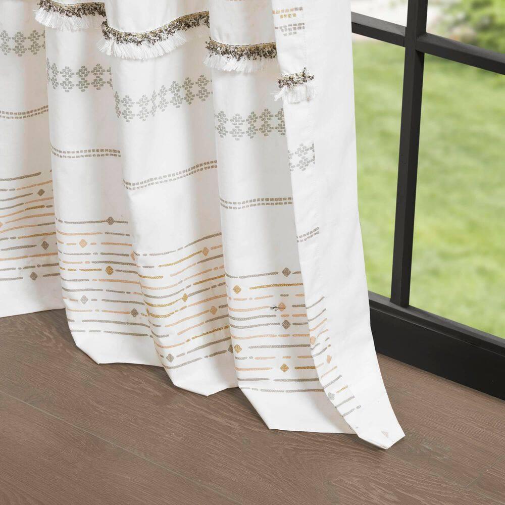 INK+IVY Nea 100% Cotton Printed Single Curtain Panel with Tassel Trim and Lining