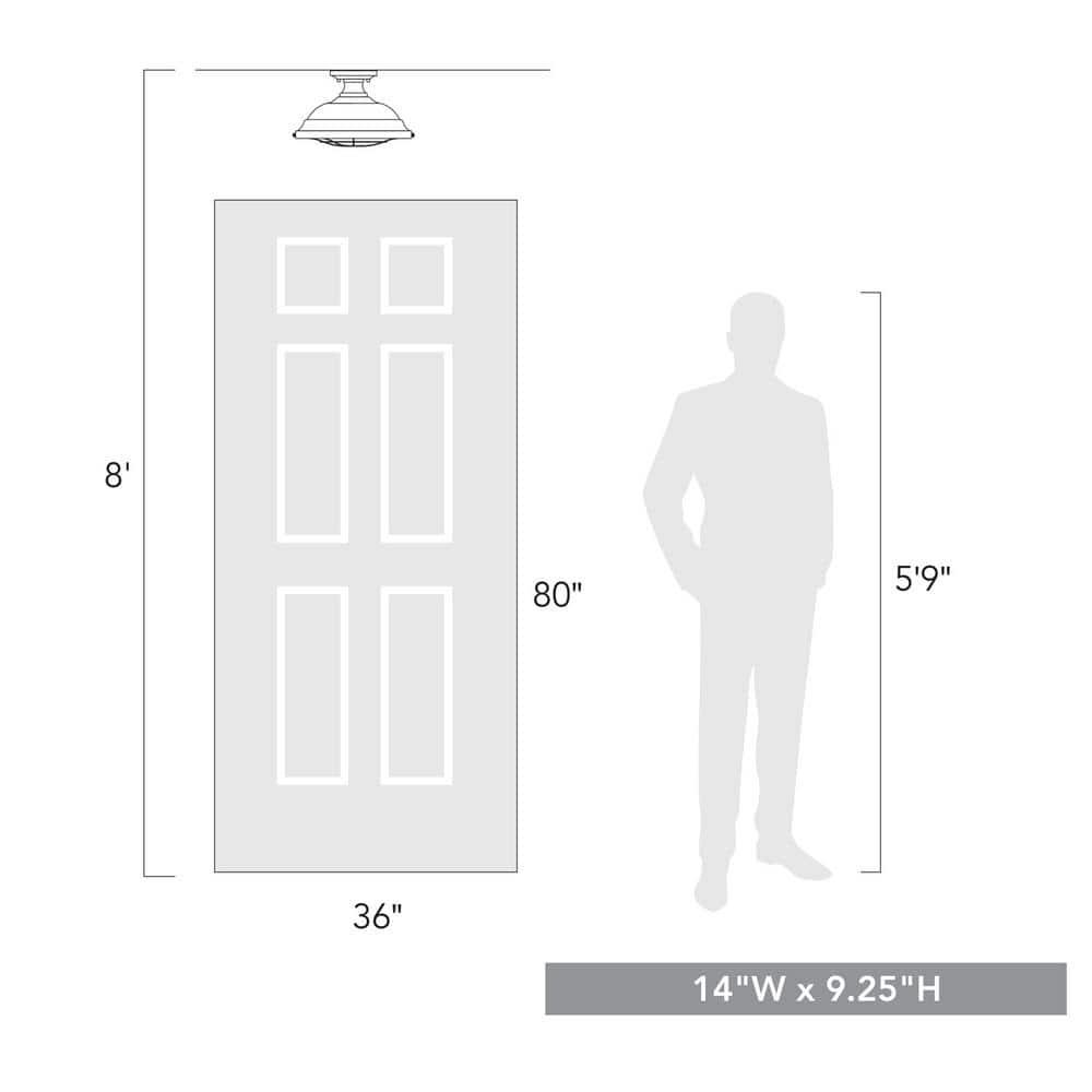 Bartlett 2-Light Metal Semi-Flush in Black