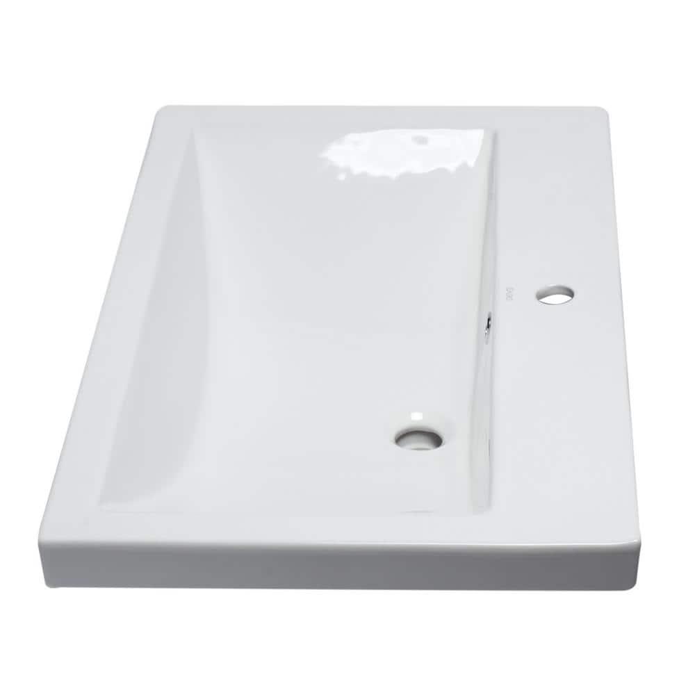 31.5'' L Drop-In Single Bowl Ceramic Kitchen Sink