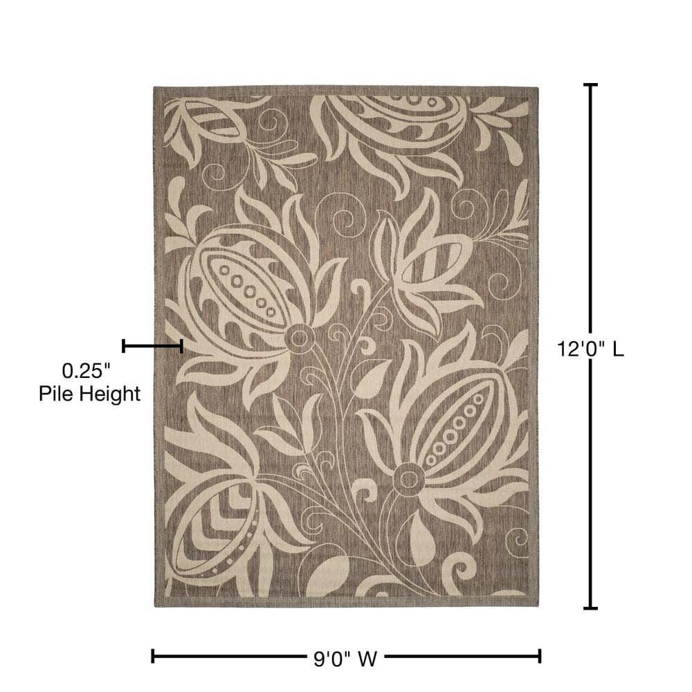 Courtyard CY2961 Power Loomed Indoor and Outdoor Area Rug - Brown/Natural - 9'x12' - Safavieh