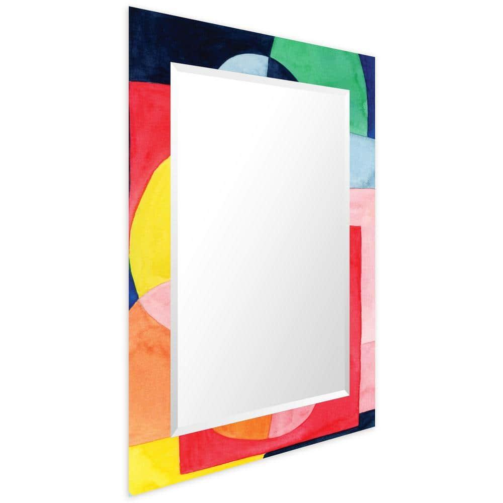 Empire Art Direct Launder Rectangular Beveled Mirror on Free Floating Printed Tempered Art Glass, 40" x 30" x 0.4" each, Ready to Hang