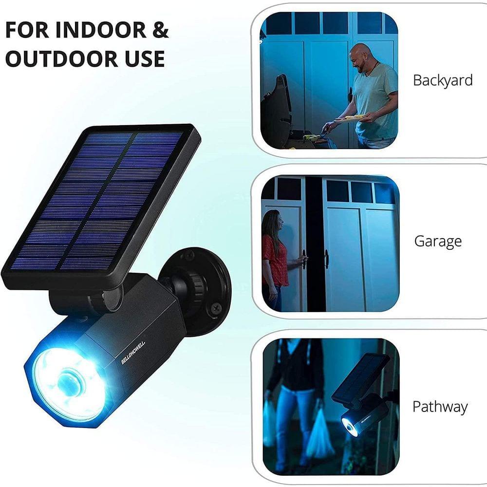 Bell + Howell LED Solar Powered Dusk to Dawn Outdoor Security Spotlight with Motion Sensor and Timer