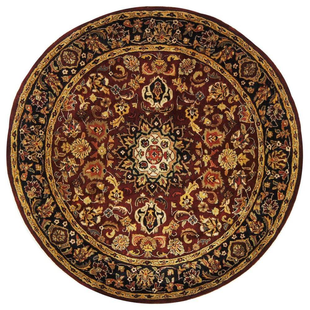 Classic CL362 Hand Tufted Area Rug - Burgundy/Navy - 6' Round - Safavieh.