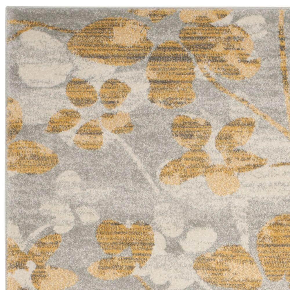 Evoke EVK236 Power Loomed Area Rug - Grey/Gold - 6'7"x9' - Safavieh.
