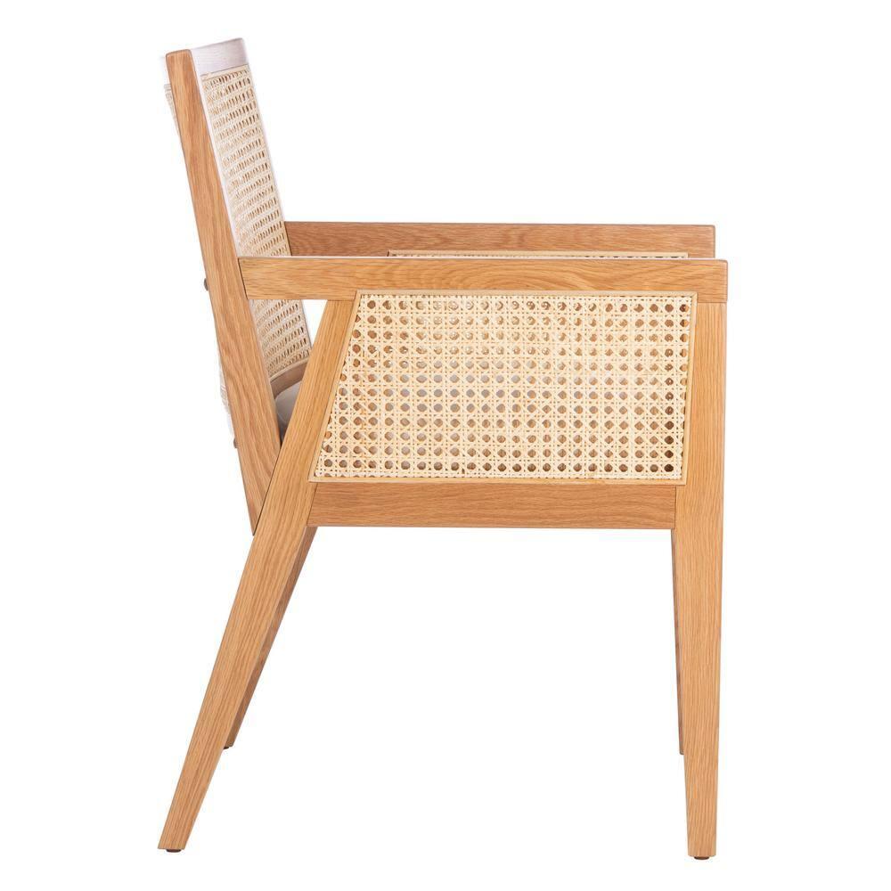SAFAVIEH Couture Malik Coastal Linen Solid Dining Chair, Natural