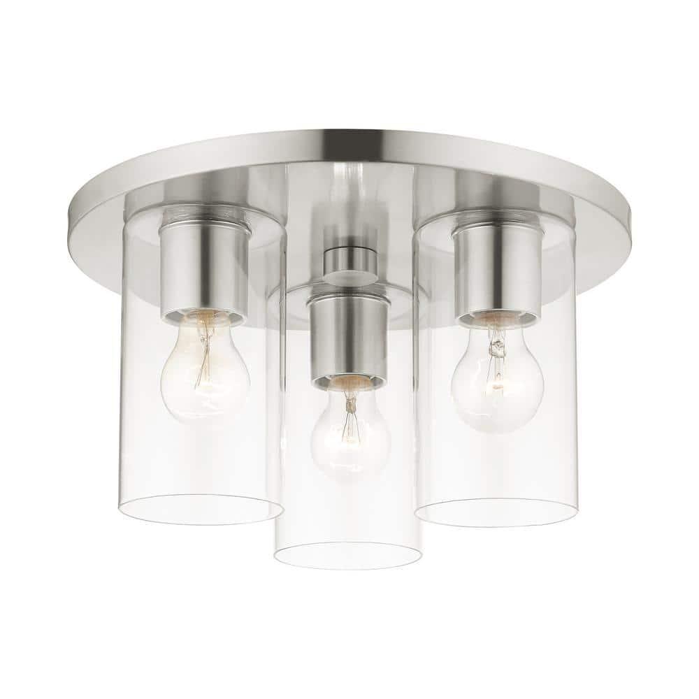Livex Lighting Zurich 3 - Light Flush Mount in  Brushed Nickel
