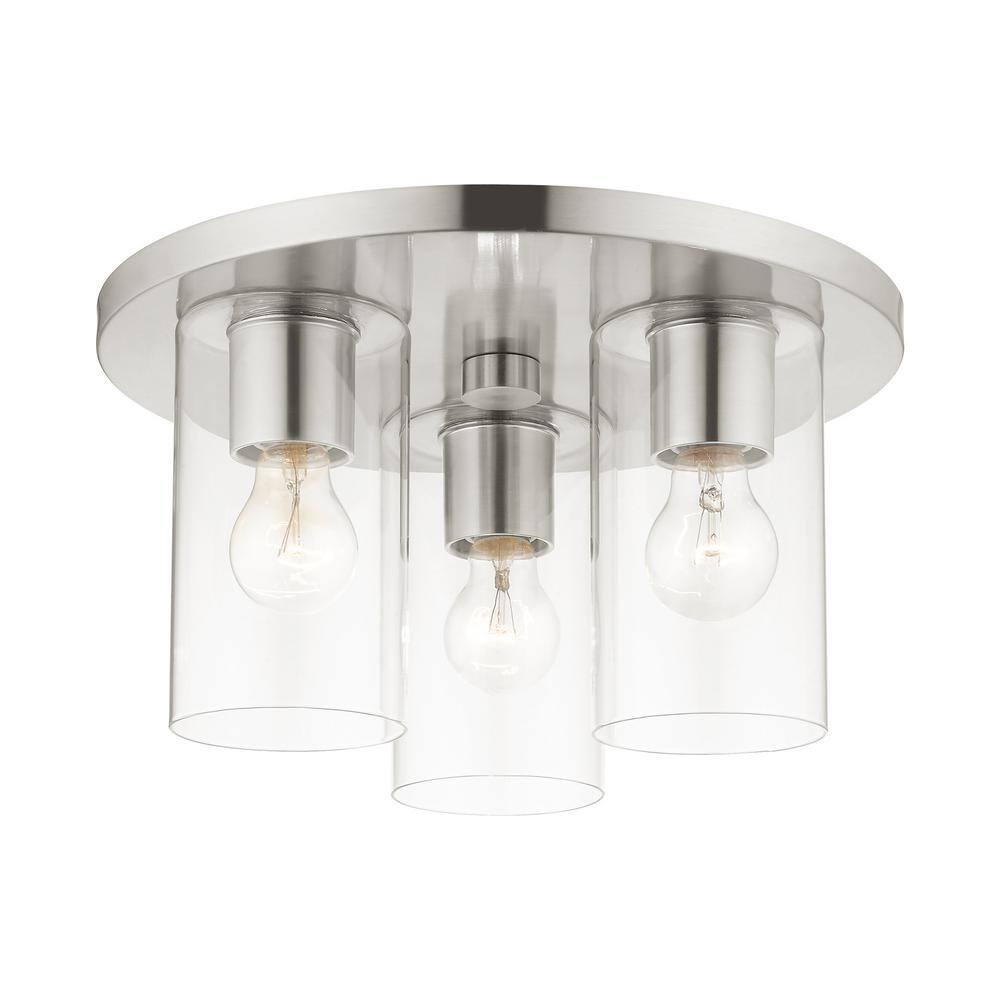 Livex Lighting Zurich 3 - Light Flush Mount in  Brushed Nickel