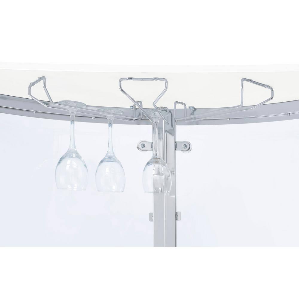 Coaster Amarillo Modern 2 Tier Home Bar Cabinet White/Chrome