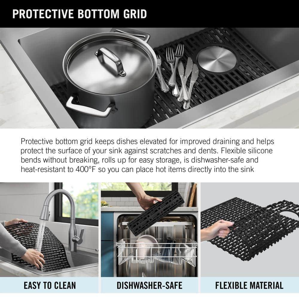 Delta Marca™ Drop-In Undermount Stainless Steel Single Bowl Kitchen Sink with Accessories