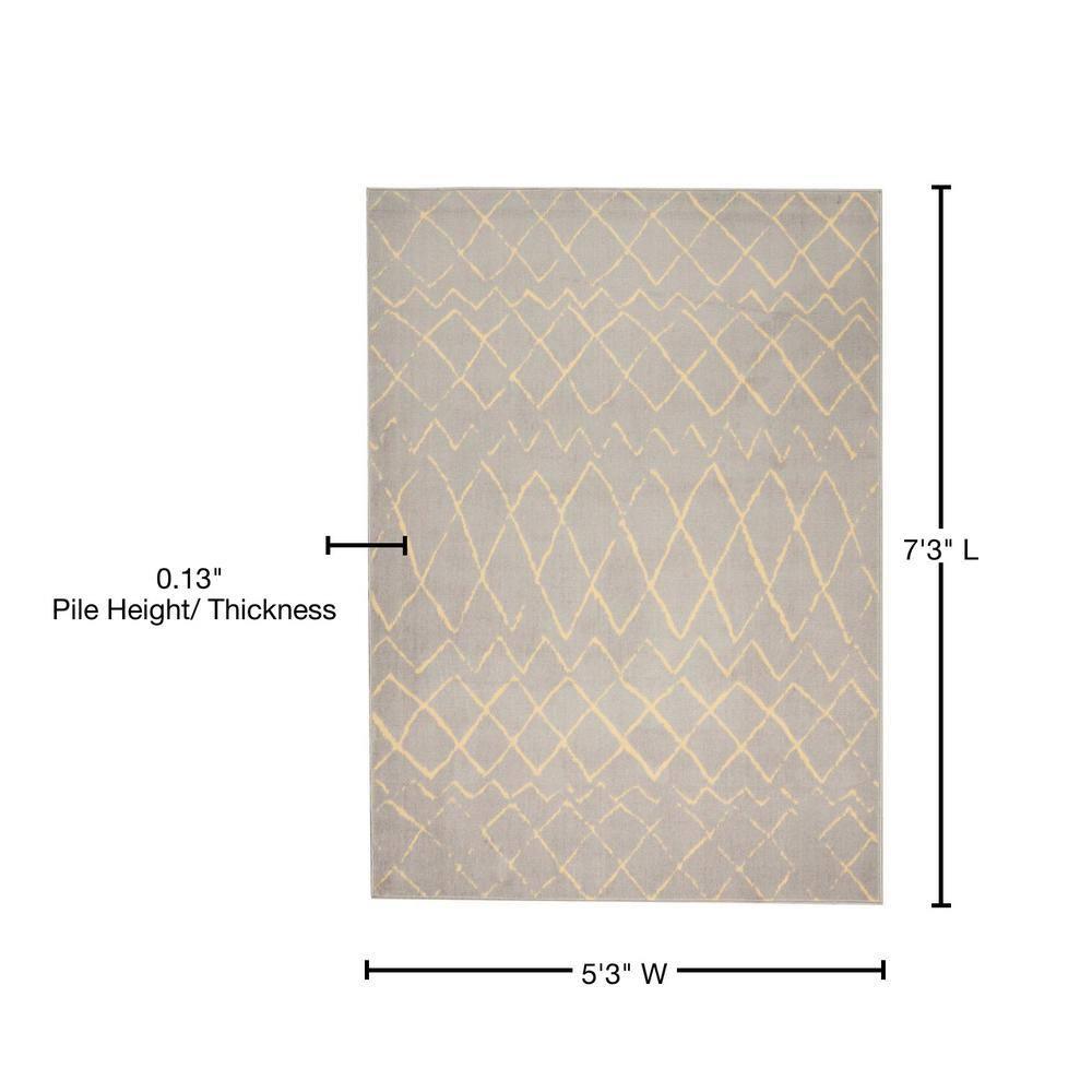 Nourison Grafix Grey Area Rug GRF04 5'3"X7'3"