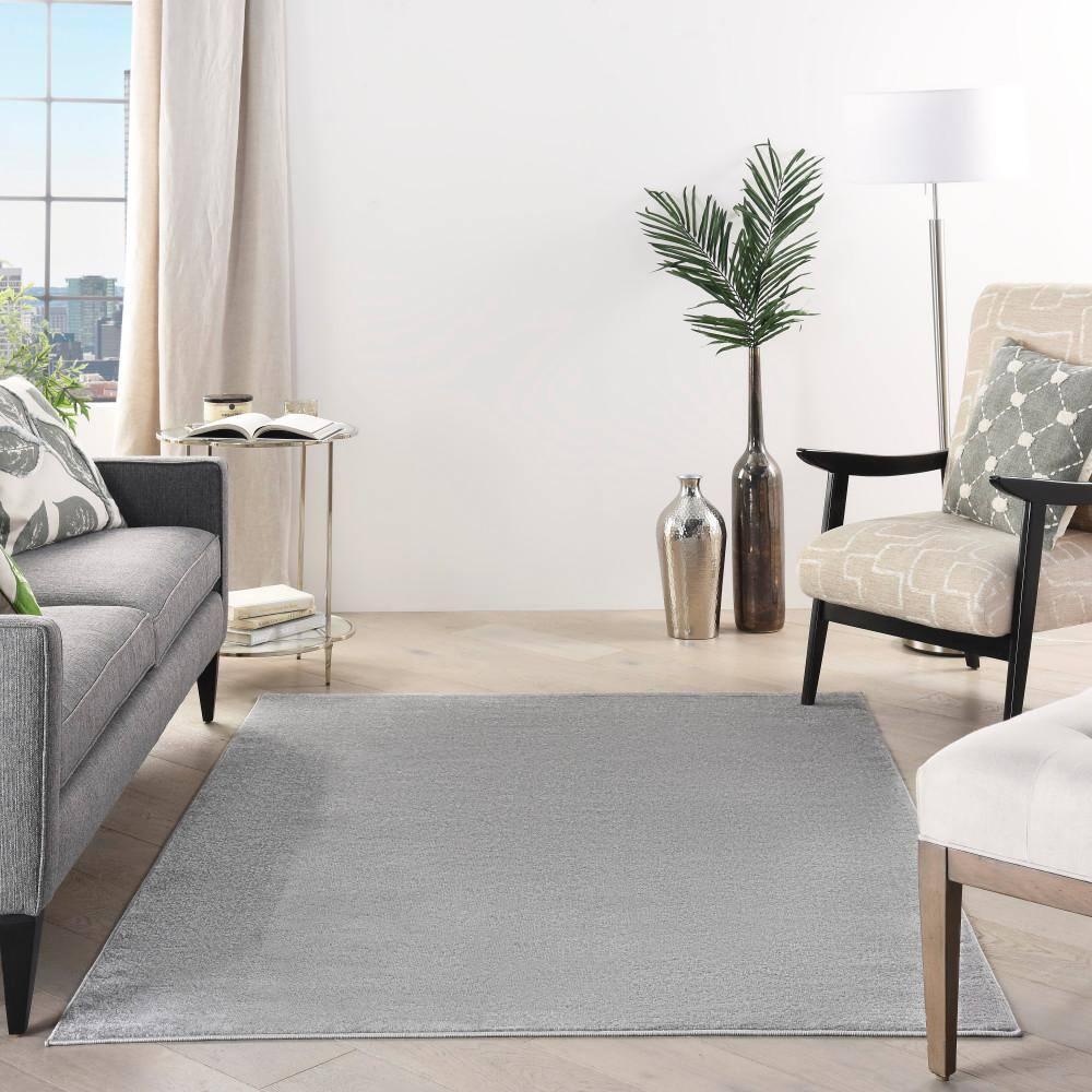 Nourison Essentials Easy Care Indoor Outdoor Area Rug - Silver Grey 4' x 6'