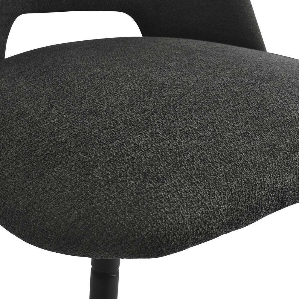 Edwin 21.6" Wider Seat Dark Gray Upholstered Dining Chairs Set Of 2,Modern Kitchen Armless Dining Chair With Black Metal Legs-Maison Boucle