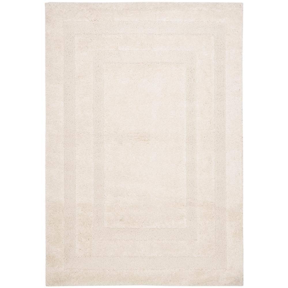 Florida Shag SG454 Power Loomed Indoor Area Rug - Creme/Creme - 6'x9' - Safavieh.