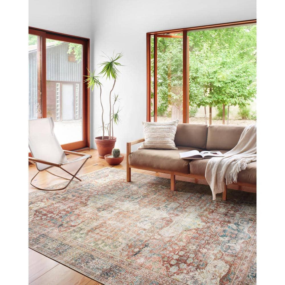 Brick and Multi Oriental Hand-knotted Synthetic Rug 3'6" x 5'6"