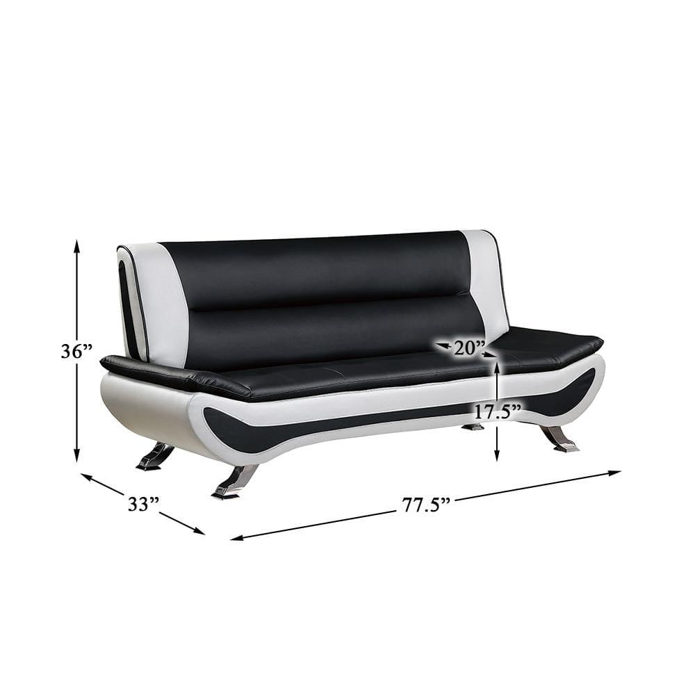 Save $368 • Lexicon Veloce Faux Leather Sofa in Black and White