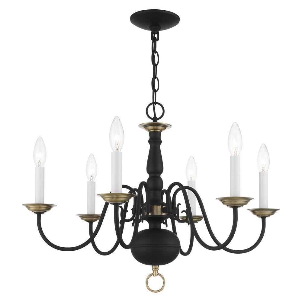 Livex Lighting - Williamsburgh - 6 Light Chandelier in Traditional Style - 24