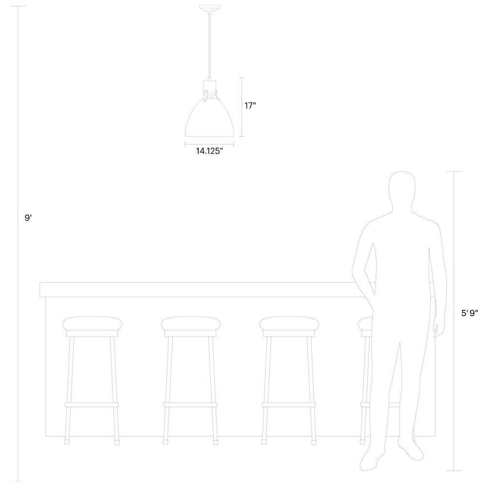 Scandinavian Inverted Bowl LED Pendant in Burnished Brass