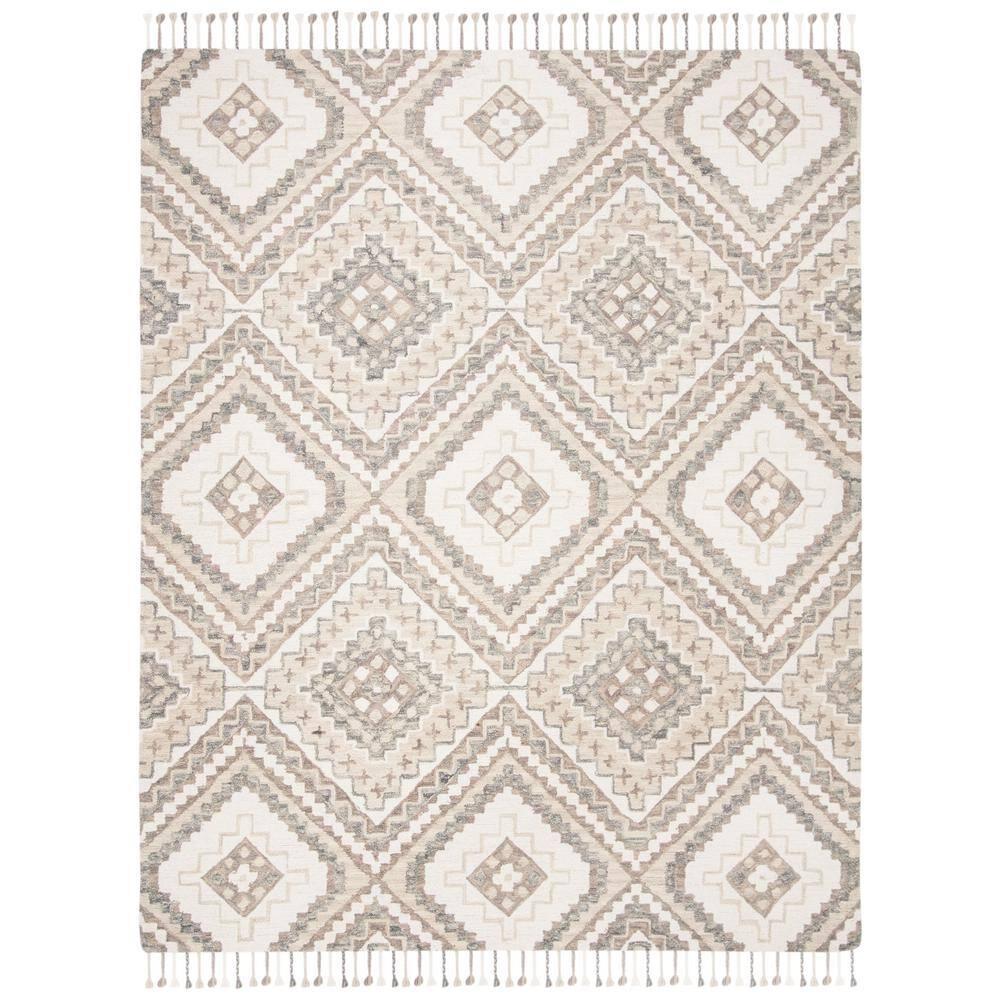 Aspen APN250 Hand Tufted Area Rug - Taupe/Ivory - 8' X 10' - Safavieh.