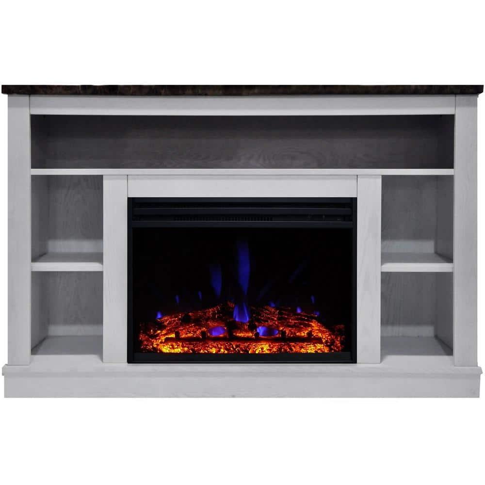 Cambridge Seville Freestanding Fireplace Mantel TV Stand with Storage Shelves and 1500W Electric Heater Insert