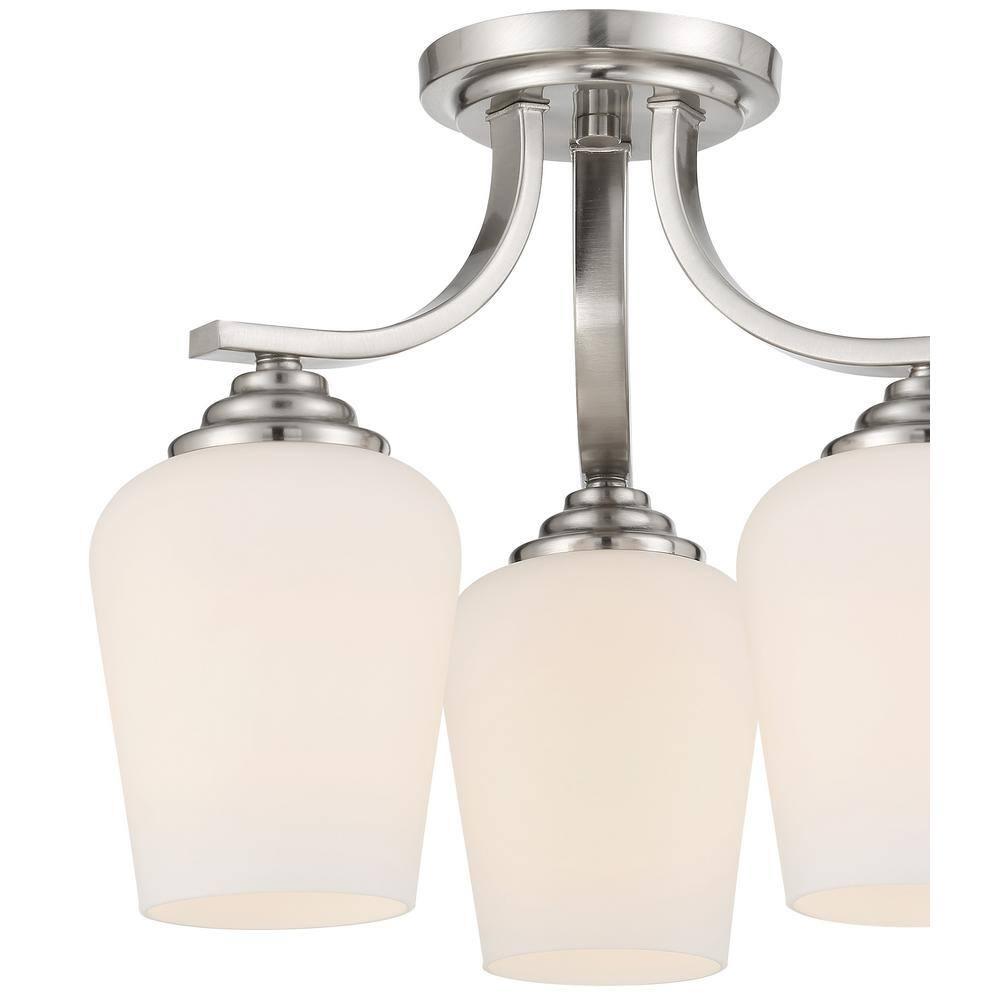 3 Light Convertible Chandelier-Brushed Nickel Finish    -Traditional Installation Minka Lavery 4926-84
