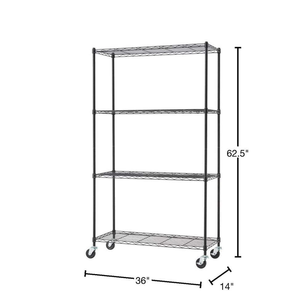 36'' W Steel Height -Adjustable Shelving Unit with Wheels