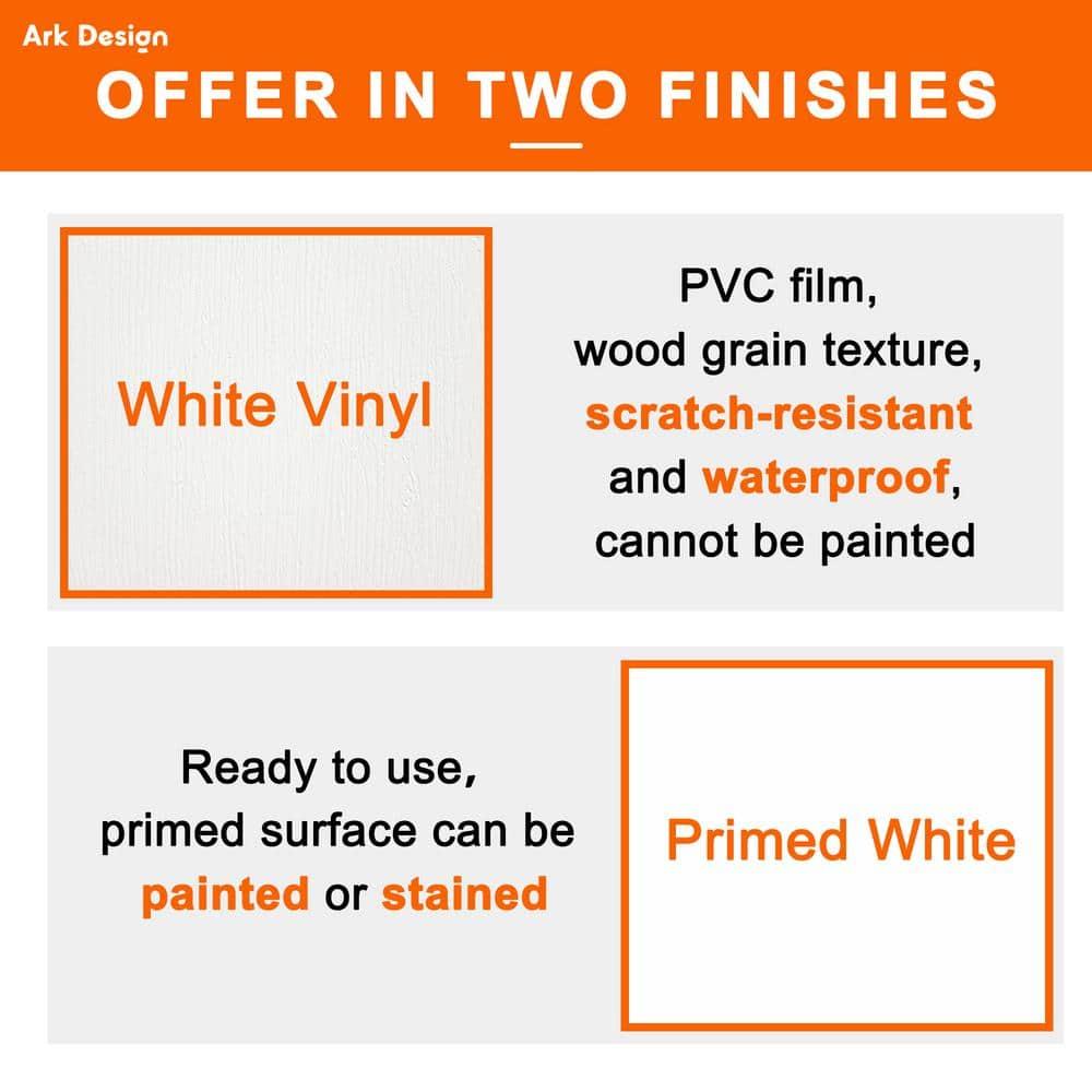 ARK DESIGN 80” Tempered 1 Lite Frosted Glass White Closet Sliding Door with Hardware & Handles