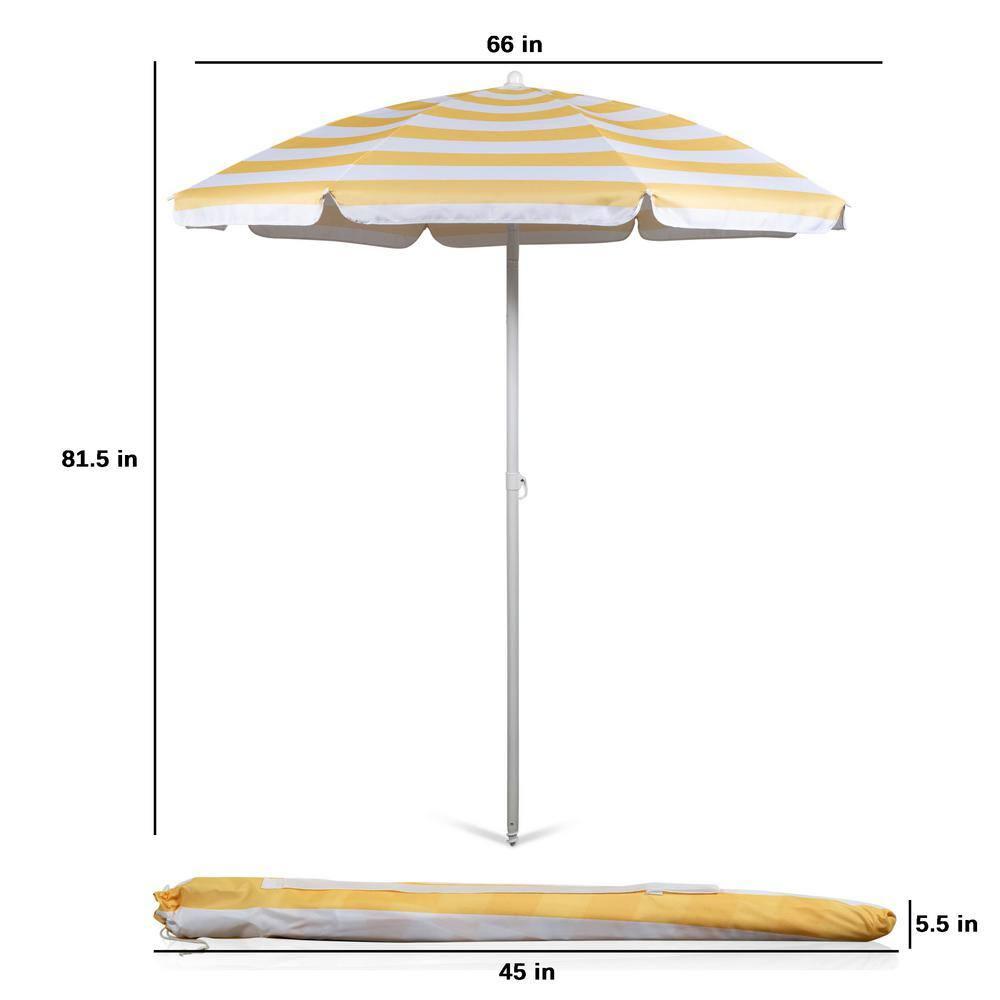Oniva Portable Beach Stick Umbrella - Yellow Cabana Stripe