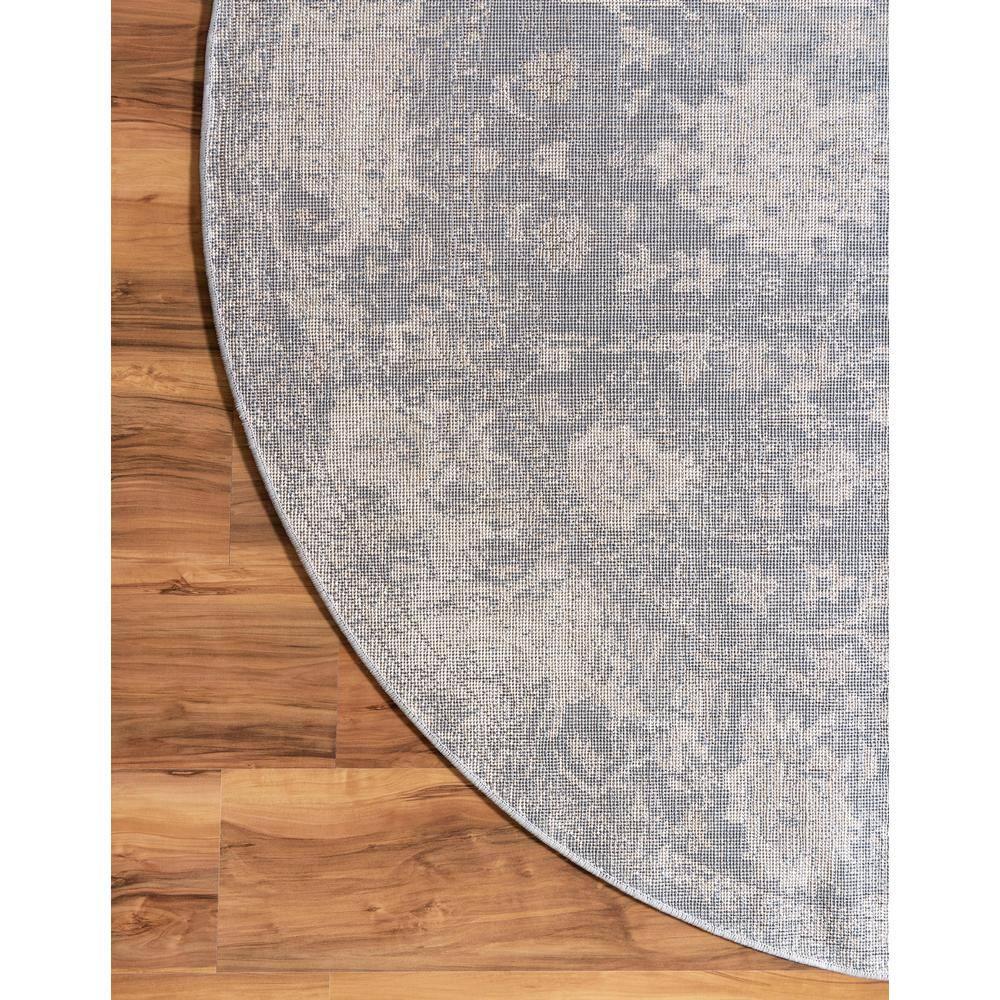 Unique Loom Portland Collection Area Rug - Central (3' 3" Round Blue/Beige)