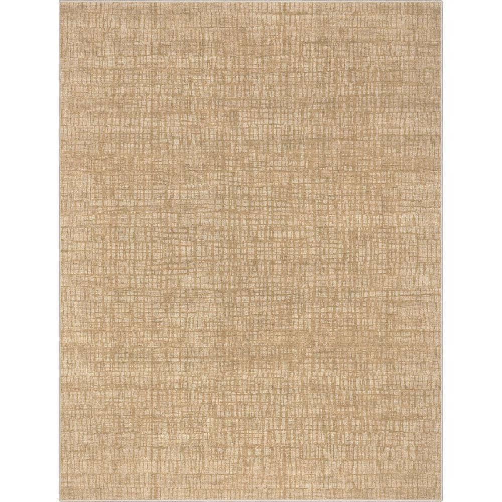 Nuzzo Nightscape Modern Geometric Flat-Weave Beige Area Rug