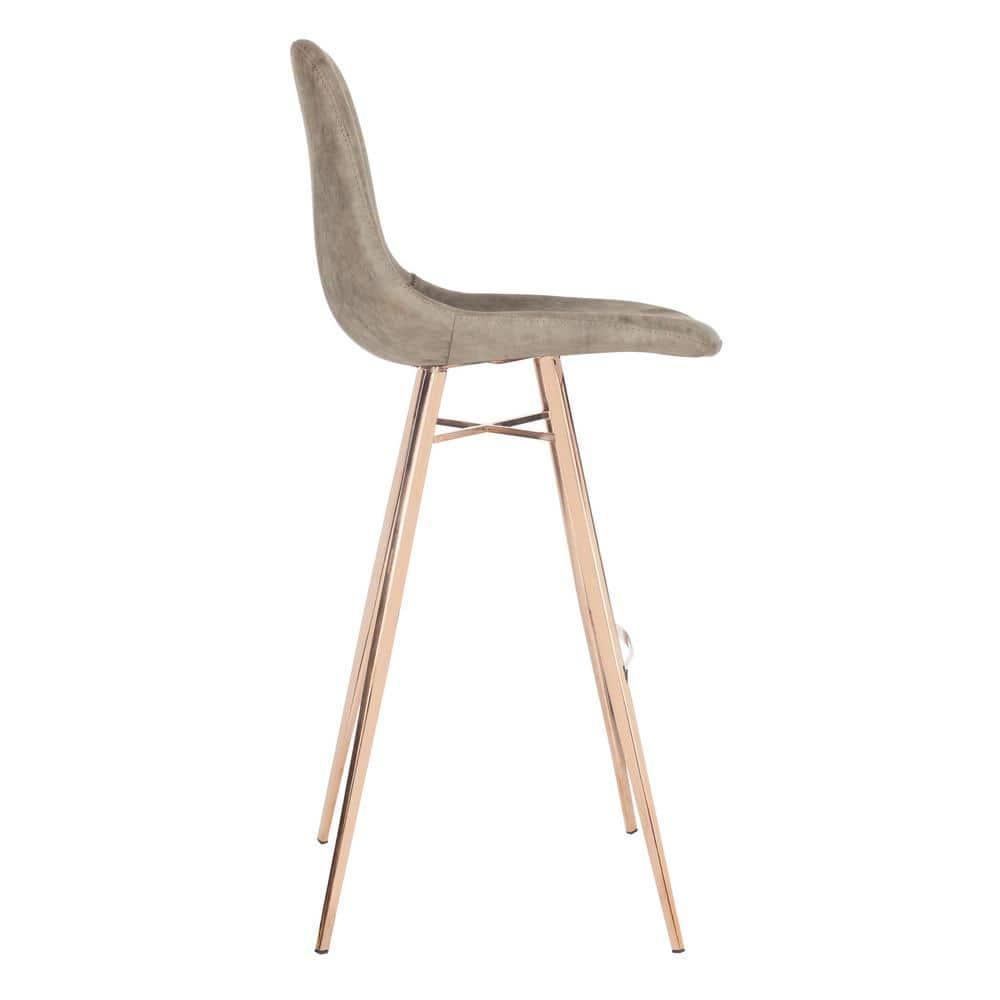 Mathison Bar Stool  - FOX3011 - Taupe/Copper - Safavieh Couture