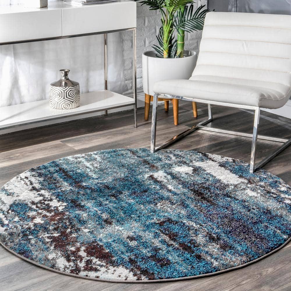 Nuloom Haydee Abstract 2x6 Runner Indoor Area Rug for Living Room Bedroom Dining Room Entryway Hallway Kitchen, Teal/Ivory