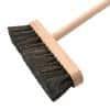 Creative Co-Op Beech Wood Broom & Standing Metal Dust Pan, Natural & Black, Set of 2