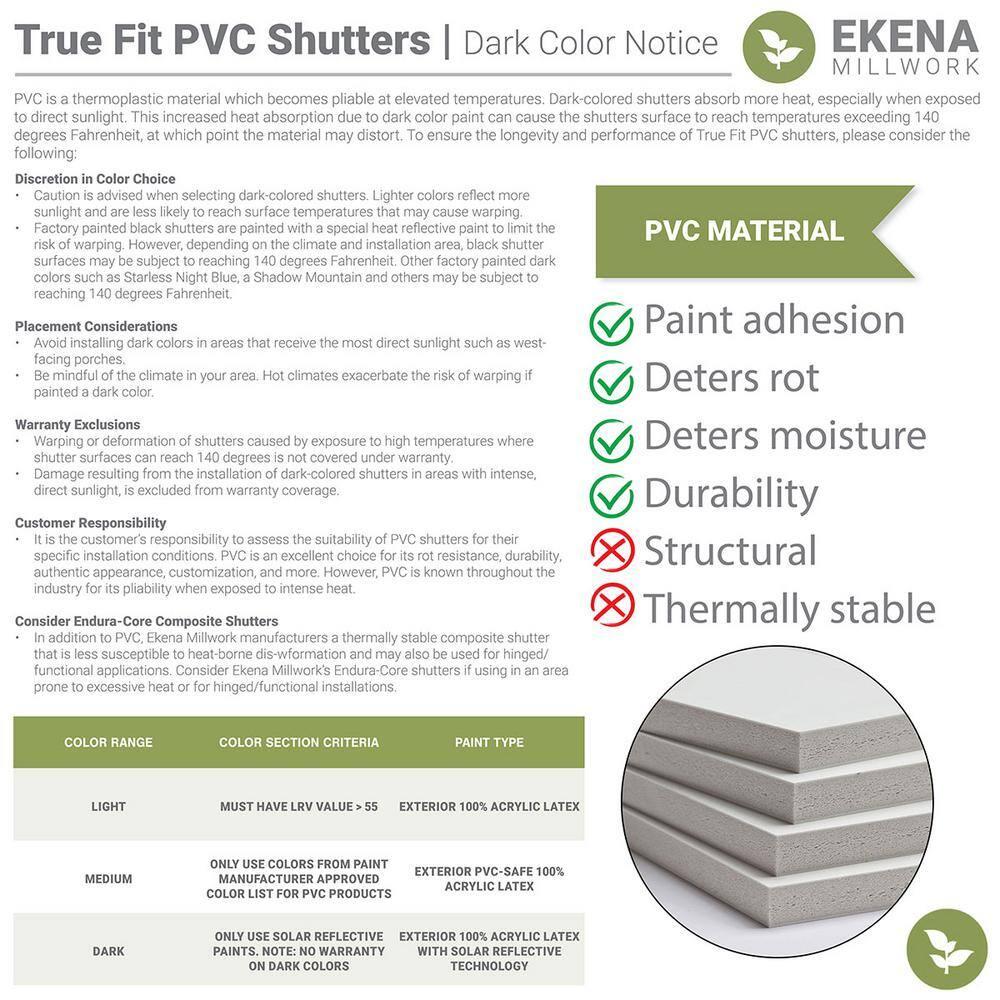 True Fit PVC Two Equal Louver Shutters