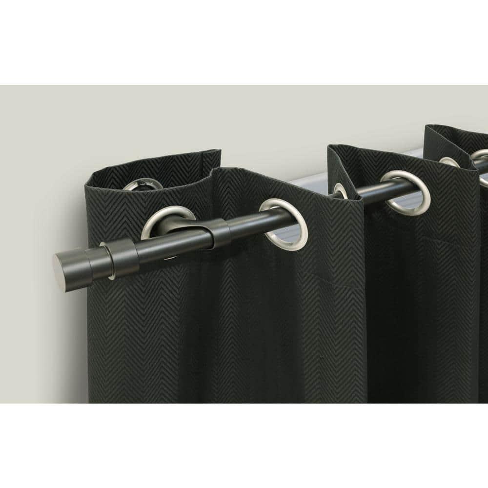 Commonwealth Home Fashions Blackout Rod Aluminum Adjustable Bay Window Single Curtain Rod