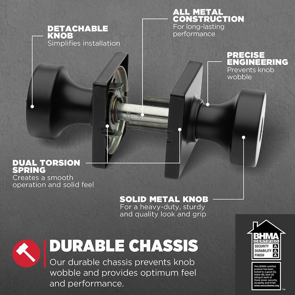Pismo Keyed Door Knob with Square Rosette and Smartkey