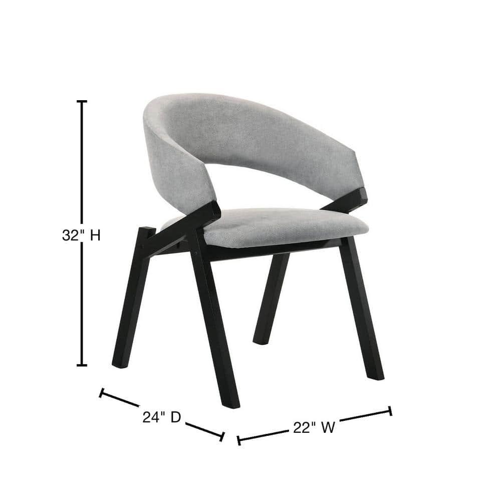 Armen Living Talulah 19" Wood Dining Side Chairs in Gray/Black (Set of 2)